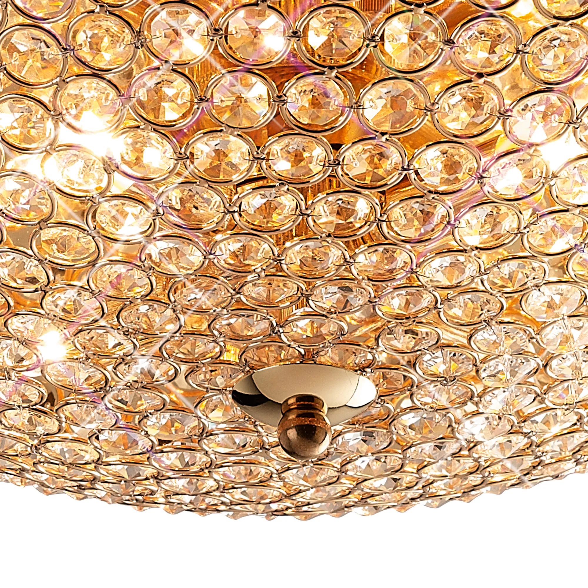 Ava Crystal  Flush Ceiling 4 Light French Gold IL30756  Diyas Ava French Gold